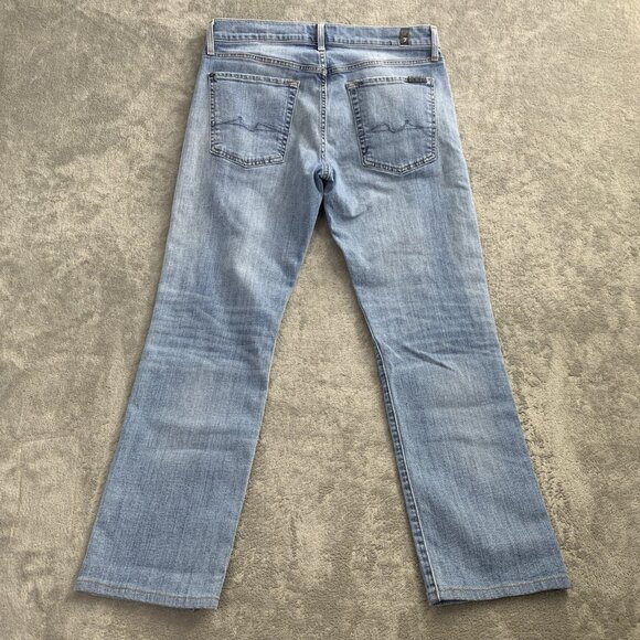 7 for all Mankind Slimmy Jeans Mens 32x28” Blue Denim Luxe Performance Casual - Picture 12 of 13